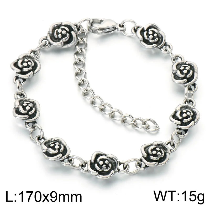 Wager Rose and Dice Charm Bracelet
