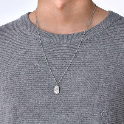 Northstar Hammered Dog Tag Necklace