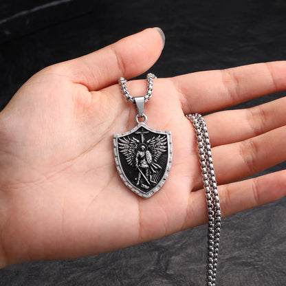 Bulwark Saint Michael Shield Necklace